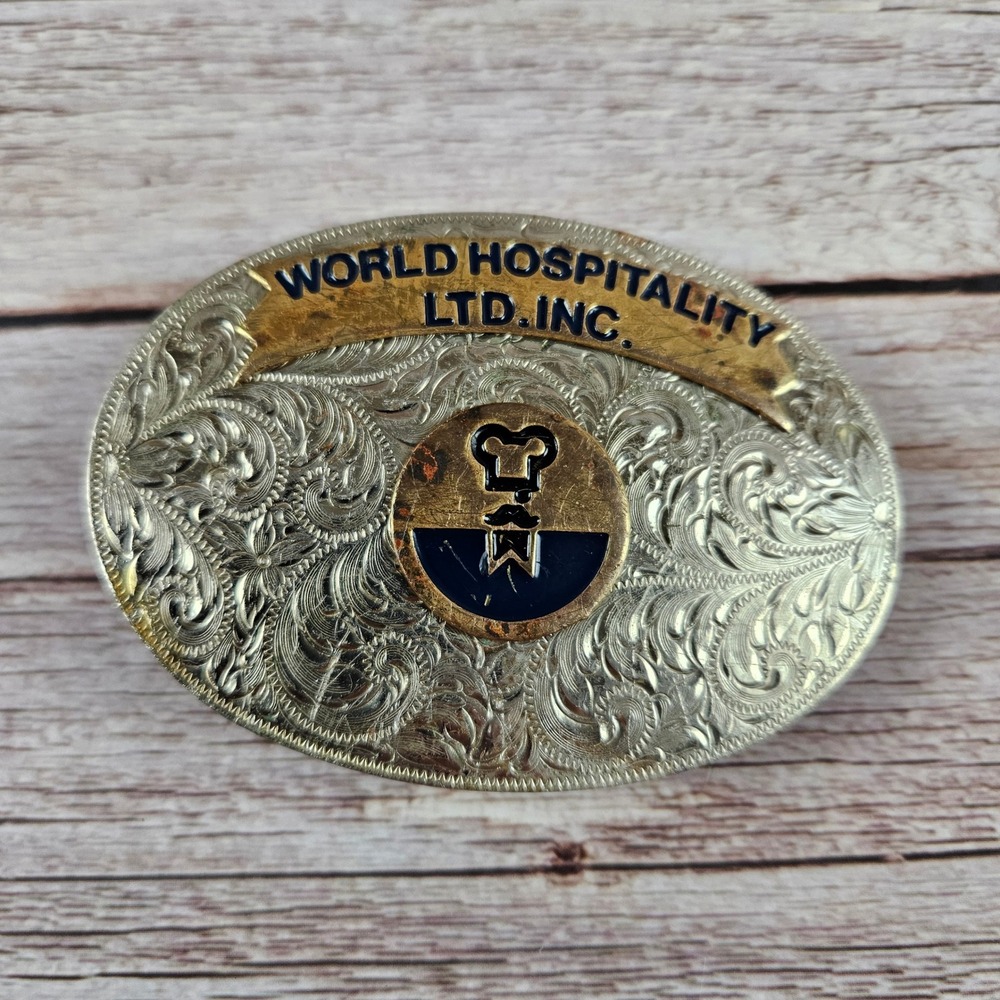 Montana Silversmiths‎ World Hospitality Ltd. Inc. Vintage Buckle German silver
